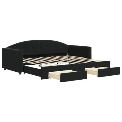 Obrázok produktu pre vidaXL Rozkladacia posteľ so zásuvkami čierna 90x190 cm Velvet