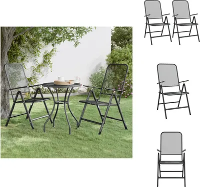 Produktbild von vidaXL Klappbare Gartenstühle 2 Stk. Streckgitter Anthrazit - Gartenstühle
