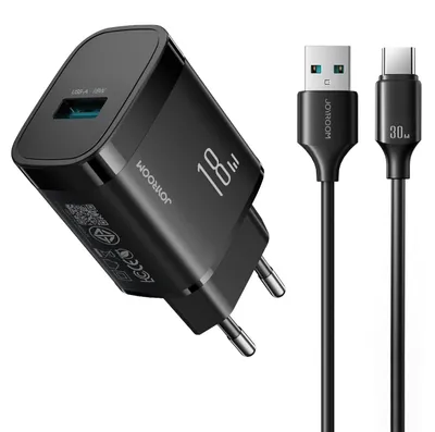 Immagine prodotto di Joyroom Caricabatterie USB-C con cavo da 1 m, 18 W, 3 A