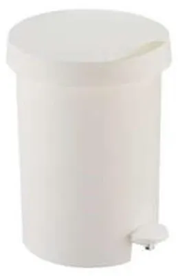 Produktbild von Sunware Treteimer weiß - kompakter Abfalleimer 5L für Bad und WC
