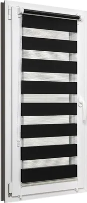 A close-up view of a window with blinds.