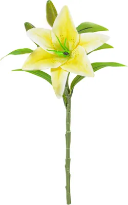 Produktbild von Künstlicher Lilienzweig mit Stiel, grüne Blätter, für Zuhause, Hochzeit, Party, Kunstblume, Blumenarrangement, Dekoration für drinnen und draußen, Foto-Requisiten