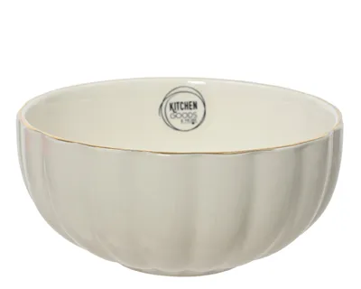 Obrázok produktu pre Miska na müsli, porcelán, vzor "gerillt", 15 cm, krémová farba