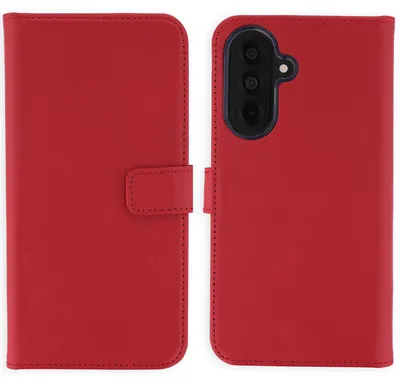 Productafbeelding van Selencia Echt Leren Bookcase voor de Samsung Galaxy A37 (5G) - Rood