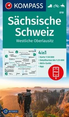 Obrázok produktu pre KOMPASS Turistická mapa 810 Saské Švajčiarsko, Západné Oberl