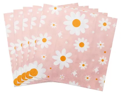 Papierservietten mit Gänseblümchen, 20 Stück, 33x33 cm, 2-lagig