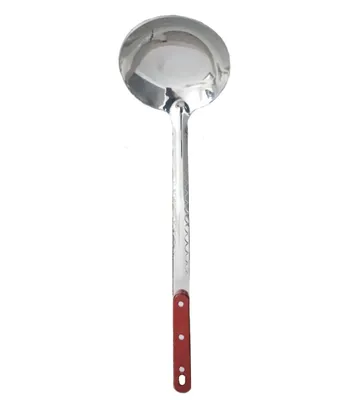 Produktbild von Schaumlöffel 43 cm aus Edelstahl mit Holzgriff | Schaumkelle / Schumowka für Kasan, Kazan, Utschak & Plow | Extra langer Kochlöffel