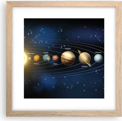 Produktbild von Gerahmtes Poster - Rahmen in heller Eiche - Kosmos Planet - 30x30 cm - Wand Bild - Wanddeko - Wandbilder - Kunstposter - Wandposter - Bilderrahmen - Bilder - Kunstdruck - Wandbild - P2NAC30x30-3650