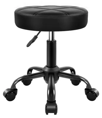 Zdjęcie produktu dla Taboret na kółkach, regulowana wysokość 50-65 cm, kolor czarny