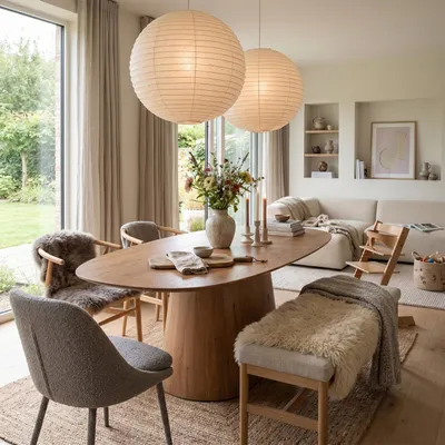Produktbild von Esstisch Oval - Braun - Mangoholz - 180cm - Esstisch Stijn - Giga Meubel
