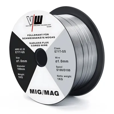 Produktbild von VECTOR WELDING MIG MAG Schweißdraht Fülldraht E71T-GS Ø 1,0mm 1 kg NoGas
