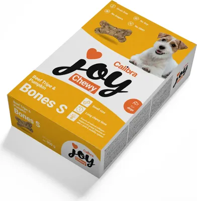 Productafbeelding van Joy Dog Kauwsnacks, rundvleesmaag en pompoen, botvorm, maat S, 900g