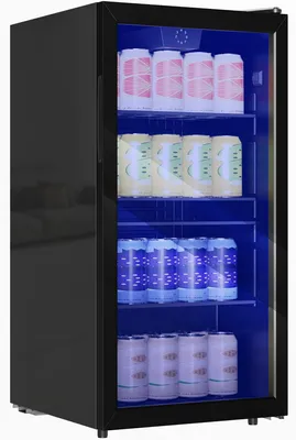Produktbild von HOMCOM Mini Kühlschrank 115 Dosen Kühlbox mit Glastür, verstellbaren Regalen
