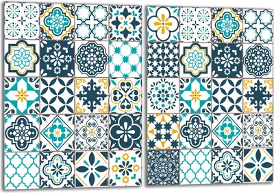 Image de Set de plaques de recouvrement pour cuisinière 2x40x52 cm Couverture de la plaque vitrocéramique en verre Protection contre les éclaboussures, mosaïque pièce