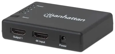 Zdjęcie produktu dla Manhattan 207706, HDMI, 4x HDMI, 4096 x 2160 px, Czarny, Plastik, 15 m