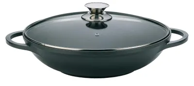 Productafbeelding van Wokpan met deksel, gegoten aluminium met marmeren antiaanbaklaag, 5 liter