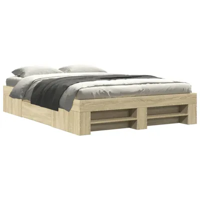 Produktbild von vidaXL Bettgestell ohne Matratze Sonoma-Eiche 120x190 cm Holzwerkstoff