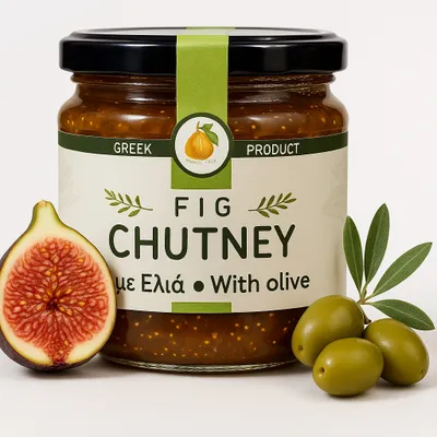 Produktbild von AgroFigs Feigen-Chutney mit Oliven 230 g – Griechische Feigensauce aus natürlichen Zutaten