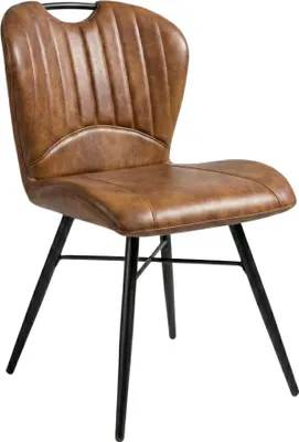Image de Chaise de restaurant en SIMILI CUIR Marron pour Interieur
