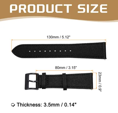 Produktbild von Echtes Leder Uhrenarmband 23mm Schnellwechsel Ersatzarmband mit Edelstahl-Schwarzschnalle fš¹r M?nner Frauen, Schwarz