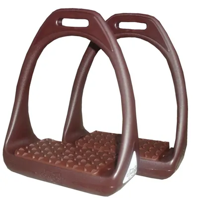 Produktbild von Compositi Kunststoffsteigbügel Reflex mit flexibler breiter Trittfläche braun/braun Compositi Reflex Stirrup Irons Adults 4.75, Shock Absorbing