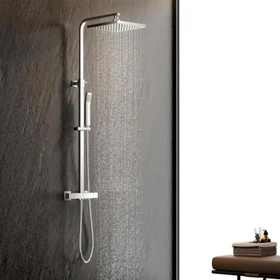 Produktbild von Duschsystem Thermostat Regendusche Chrom Silber verstellbar