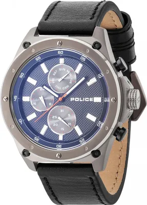 Produktbild von Police Armbanduhr P14537JSU-02A Contact grey Lederband schwarz