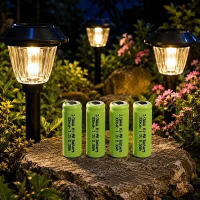 Produktbild von 4 Stück LogiCell 2/3AAA NI-MH-Akku 300mAh, 1,2V Flat Top ohne Lötfahne, Solar Batterie für Solarprodukte Solarlampen LED Gartenleuchte Wiederaufladbar