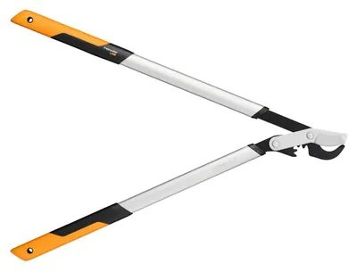 Produktbild von Fiskars PowerGear X Bypass-Getriebeastschere für frisches Holz, Antihaftbeschichtet, Gehärteter Präzisionsstahl, Länge: 80 cm, Schwarz/Orange, LX98-L, 1020188