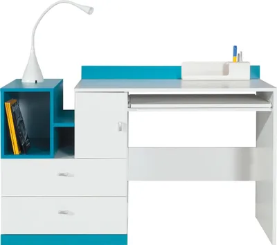 Produktbild von Jugendzimmer Merle in Weiß und Türkis – Schreibtisch