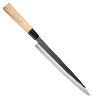 Obrázok produktu pre MITSUMOTO SAKARI, 26 cm, nôž na sashimi, typ Yanagiba, vyrobený zo zliatiny volfrámu, ručne kovaný, profesionálny Nôž v japonskom štýle na sushi (rukoväť z dreva Fraxinus Mandshurica a darčekové balenie)