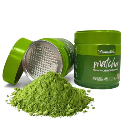Produktbild von Biomatea Japanischer Matcha Tee Pulver, Ceremonial, 30g Dose aus Kagoshima