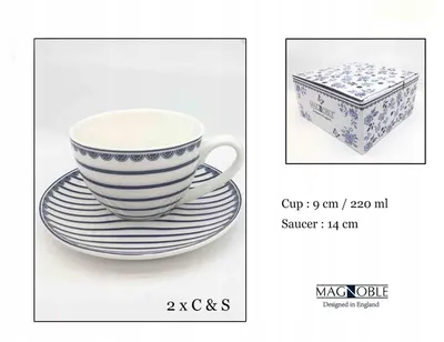 Produktbild von Domdekoracji 555-3001 Tassen-Set Kaffee Tee Streifen