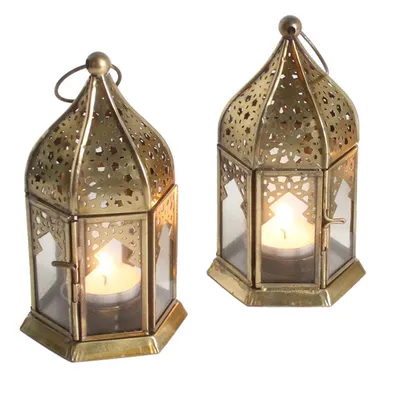 Produktbild von Orientalische Glas-Windlichter Nael Transparent 2er Set