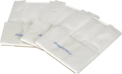A stack of white vacuum cleaner bags.