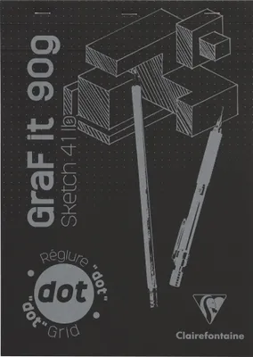 Produktbild von Clairefontaine 5x Skizzenblock DIN A4 80 Blatt Schwarz 96844C