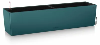 Productafbeelding van LECHUZA plantpot BALCONERA, kleur: petrolblauw, 80 liter | Balkonkasten met irrigatiesysteem en 2 plantinzetstukken | Mat oppervlak | 79 x 19 x 19 cm | 15708