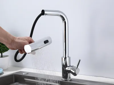 Produktbild von Küchenarmatur 360° Wasserhahn Küche Mischbatterie Spültisch Silber Armatur GF701