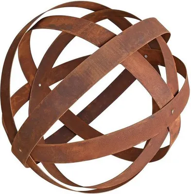 Produktbild von Gartenkugel Edelrost Dekokugel 50 cm Kugel Gartendeko Rost Metallband Eisen Deko
