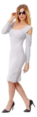 Produktbild von Damen Minikleid Schulterfrei Kleid Dress; S/M; Grau Meliert