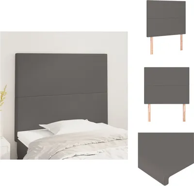 Produktbild von vidaXL Kopfteile 2 Stk. Grau 80x5x78/88 cm Kunstleder -  Kopf- & Fußenden