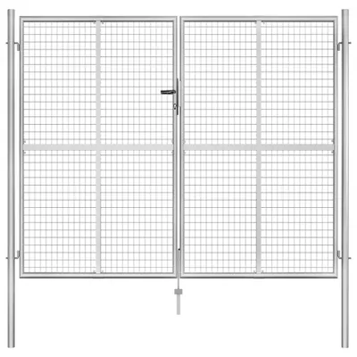 Zdjęcie produktu dla The Living Store Ocynkowana stalowa brama ogrodowa 306 x 250 cm srebrna
