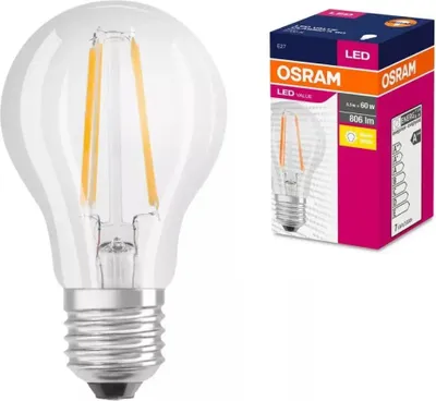 Produktbild von Osram 4058075819658, 6,5 W, 60 W, E27, 806 lm, 10000 h, Warmweiß