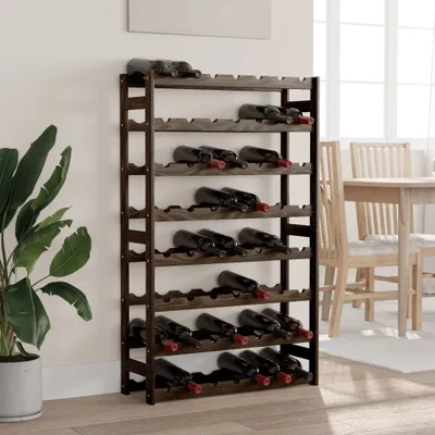 Produktbild von Weinregal für 56 Flaschen Schwarz Massivholz Kiefer - Weinregale CC22696