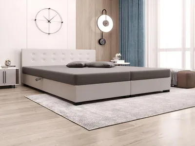 Obrázok produktu pre Manželská posteľ s úložným priestorom 180x200 ROSIE 11 - tmavo hnedá / ecru