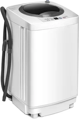 Productafbeelding van COSTWAY wasmachine, 3,5 kg, mini wasmachine met centrifuge, 6 programma's en pomp, bovenlader, 240W
