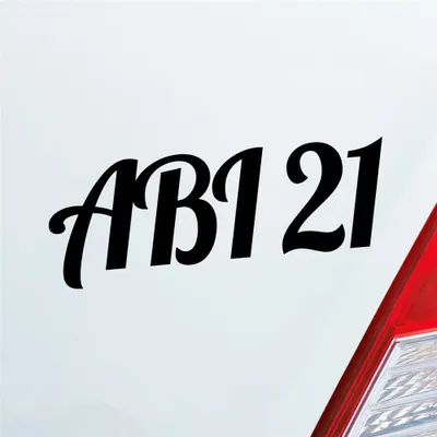 Produktbild von Auto Aufkleber ABI 21 Abitur 2021 19x7 cm Schwarz Glanz Sticker Heckscheibenaufkleber