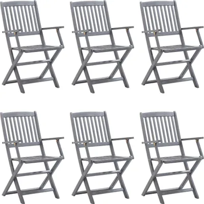 Produktbild von vidaXL Klappbare Gartenstühle 6 Stk. mit Kissen Massivholz Akazie