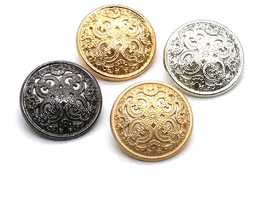 HEALLILY 30 Stück Vintage antike Metallblazerknöpfe mit Steg für Jacken, Blazer, Hemden, Anzüge, Hosen - runde Nähknöpfe für
