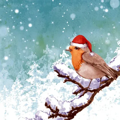 Produktbild von Servietten 33x33 cm - Robin Snow